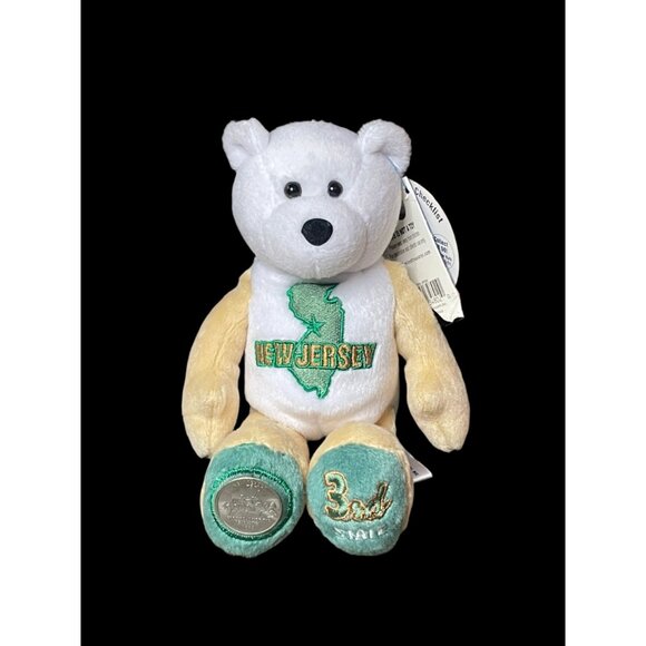 1999 Limited Treasures New Jersey State Quarter Coin Bean Bear Plush - Picture 2 of 5